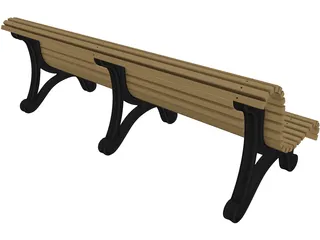 Garden Bench 3D Model