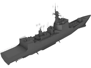 Type 052C Luyang-II Destroyer 3D Model