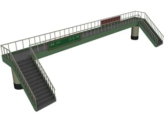 Japanese Foot Bridge 3D Model