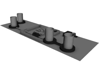 Nuclear Power Plant 3D Model