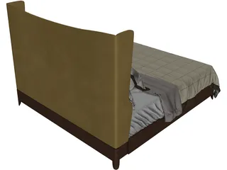 Baker Dane Upholstered Bed 3D Model