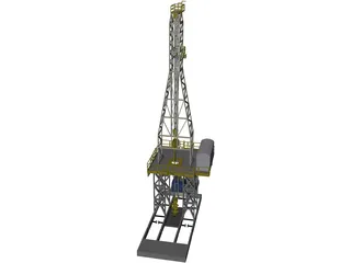 On-Shore Oil Rig 3D Model