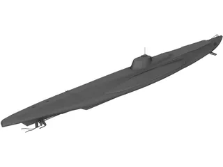 Submarine Aircraft Carrier U-820 3D Model