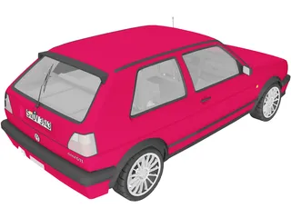 Volkswagen Golf Mk2 GTI Typ 19E (1989) 3D Model