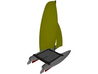 Small Catamaran 3D Model