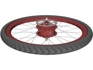 Rear Wheel with CVT Hub 3D Model