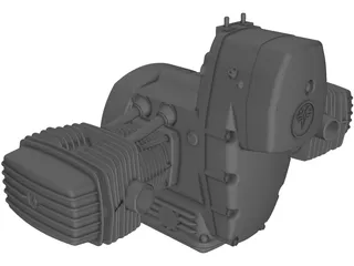 Dnepr Motorcycle Engine 3D Model