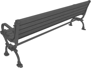 Street Bench 3D Model