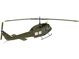 UH-1H Marines (Vietnam) 3D Model
