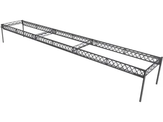 Truss Girder Bridge 3D Model