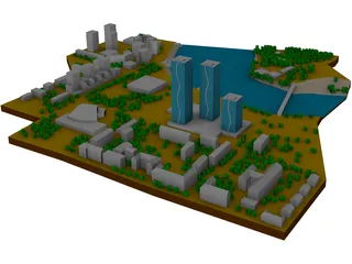 Astana River 3D Model