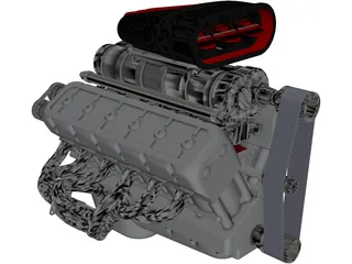 Engine V12 3D Model