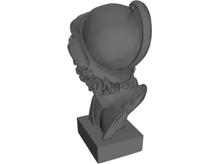 Roman Bust Statue 3D Model