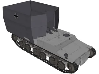 Sdkfz 135/2 105mm leFH 3D Model