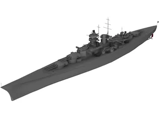 Gneisenau Cruiser 3D Model