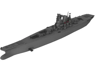 Musashi Battleship 3D Model
