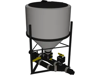 Feeder Tank with Control Valves 3D Model