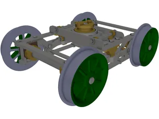 Bogie L&N 10 Wheel 3D Model