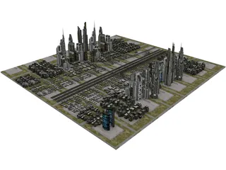 Metro City of the Future 3D Model