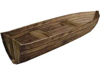 Wood Boat 3D Model