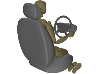 Woman Driving 3D Model