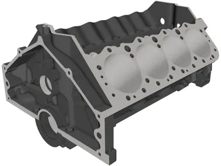 Small Block Chevrolet Engine Block 3D Model