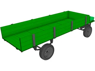 Farm Wagon 3D Model