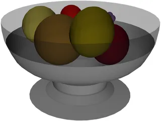 Fruits On Plate 3D Model