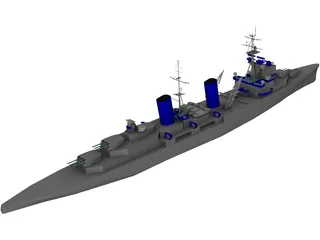 Belfast Light Cruiser 3D Model