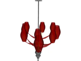 Modern Asian Chandelier 3D Model