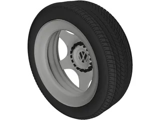 VW Rim and Tyre 3D Model