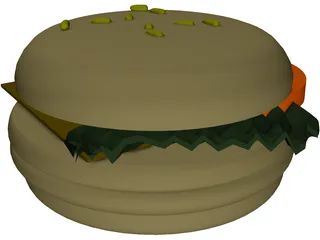 Hamburger [+All Toppings] 3D Model