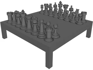 Chess Board 3D Model