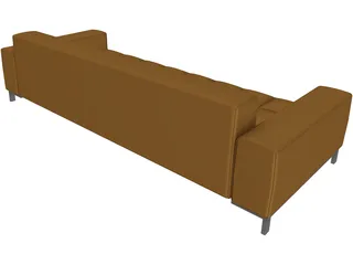 Couch Leather Pillow 3D Model