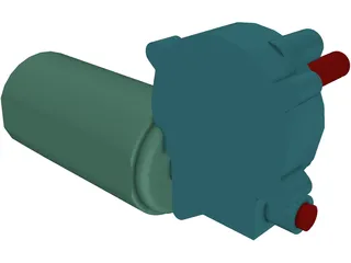 Worm Gear Motor 3D Model