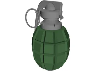 40 Segments Hand Grenade 3D Model