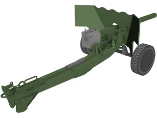 British Anti-Tank Cannon 3D Model