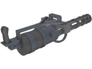 M-134 A2 Vulcan 6mm Mini Gun [Predator] 3D Model