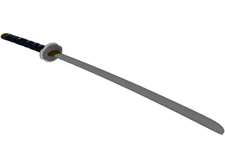 Short Katana Sword 3D Model