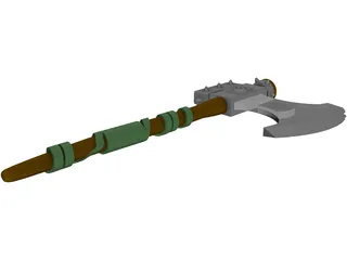 Medieval Battle Axe Handle 3D Model