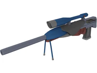 Sniper Rifle Shooting with Bullets 3D Model