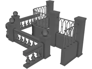 Modular Fence Parts 3D Model