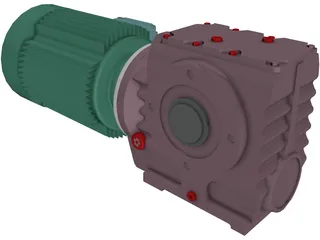 Worm Gear Motor Large 3D Model