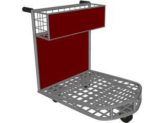 Airport Luggage Cart 3D Model