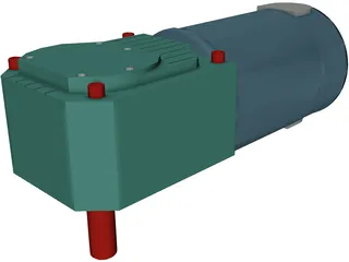 Worm Gear Motor Medium 3D Model