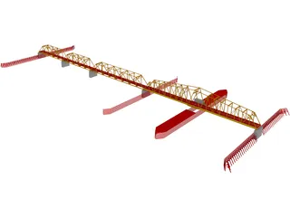 Swing Span Truss Bridge 3D Model