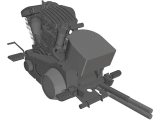 Harley Engine 3D Model