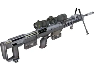 DSR50 Sniper Rifle 3D Model