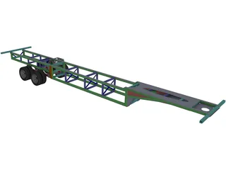 Prototype Trailer Chassis with Suspension 13.6m 3D Model