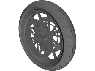 Motorcycle Front Wheel 3D Model